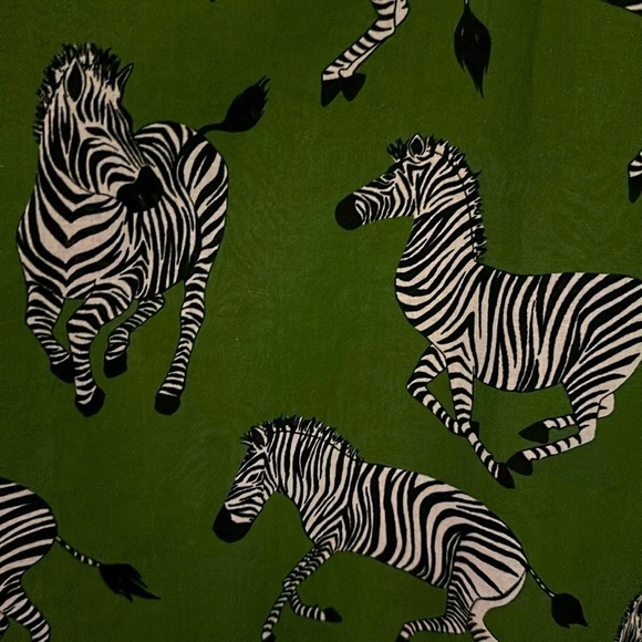 NWT Kate Spade Women’s Tunic Cover Up Zebra Green Black Tie Front Sz Small Chic - Picture 6 of 12
